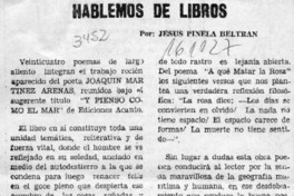 Hablemos de libros  [artículo] Jesús Pinela Beltrán.