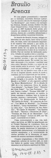 Braulio Arenas  [artículo].