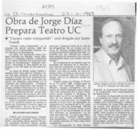 Obra de Jorge Díaz prepara Teatro UC  [artículo].
