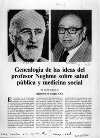 Genealogía de las ideas del profesor Neghme sobre salud pública y medicina social  [artículo] Felipe Cabello C.