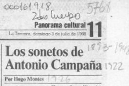Los sonetos de Antonio Campaña  [artículo] Hugo Montes.