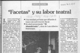 "Facetas" y su labor teatral  [artículo] Sergio Palacios.