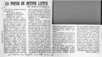 La poesía de Néstor Lister  [artículo] Darío de la Fuente D.