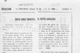Diego Dublé Urrutia, el poeta angolino  [artículo] L. E. Rojas.