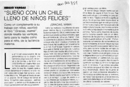 "Sueño con un Chile lleno de niños felices"  [artículo] M. L. V.