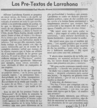 Los Pre textos de Larrahona  [artículo] Raúl Morales Alvarez.