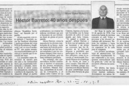 Héctor Barreto, 40 años después  [artículo] Mario Lobos Núñez.