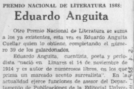Premio Nacional de Literatura 1988, Eduardo Anguita