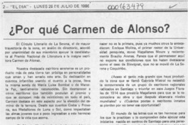 Por qué Carmen de Alonso?  [artículo] Hugo Thénoux Moure.
