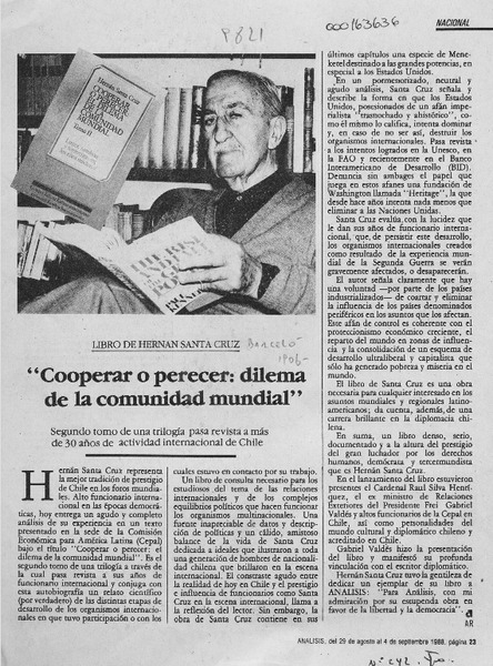 "Cooperar o perecer, dilema de la comunidad mundial"  [artículo] AR.