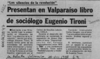 Presentan en Valparaíso libro de sociólogo Eugenio Tironi  [artículo].