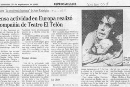 Intensa actividad en Europa realizó la compañía de Teatro El Telón  [artículo].