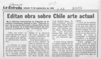 Editan obra sobre Chile arte actual  [artículo].
