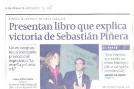 Presentan libro que explica victoria de Sebastián Piñera