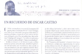 En recuerdo de Óscar Castro