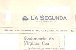 Conferencia de Virginia Cox
