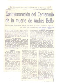 Conmemoración del centenario de la muerte de Andrés Bello