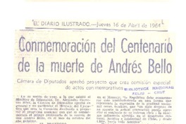 Conmemoración del centenario de la muerte de Andrés Bello