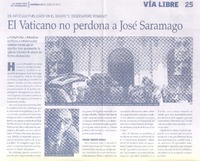 El Vaticano no perdona a José Saramago