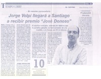 Jorge Volpi llegará a Santiago a recibir premio "José Donoso"