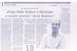 Jorge Volpi llegará a Santiago a recibir premio "José Donoso"