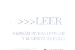 Hernán Rivera Letelier y el cristo de Elqui