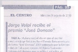 Jorge Volpi recibe el premio "José Donoso"