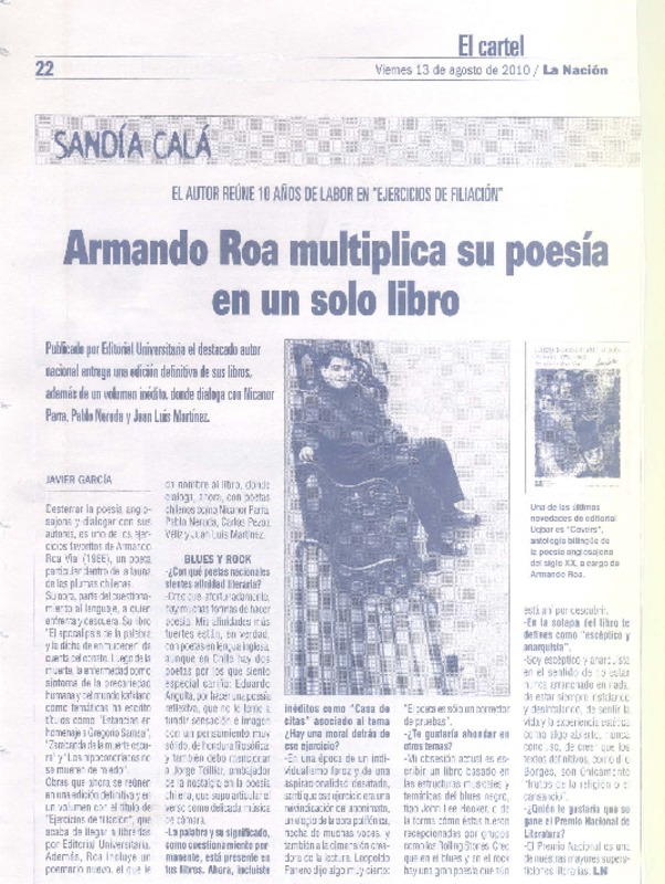 Armando Roa multiplica su poesía en un solo libro (entrevista)