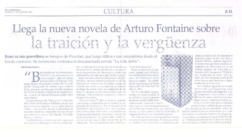 Llega la nueva novela de Aruro Fontaine Talavera sobre la traición y la vergüenza