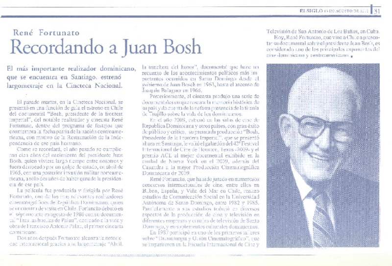 Recordando a Juan Bosh