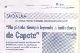 "No pierdo el tiempo leyendo a imitadores de Capote" (entrevista)