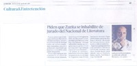 Piden que Zurita se inhabilite de jurado del Nacional de Literatura