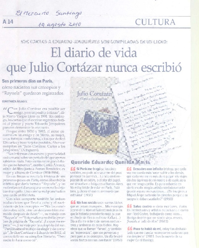 El diario de vida que Julio Cortázar nunca escribió