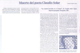 Muerte del poeta Claudio Solar