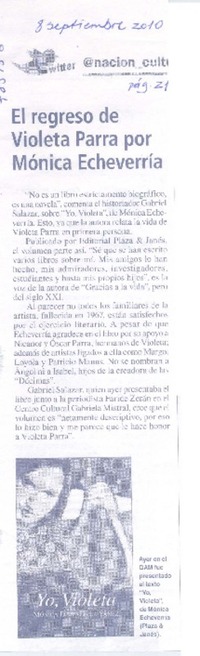 El Regreso de Violeta Parra por Mónica Echeverría