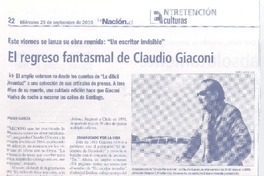 El regreso fantasmal de Claudio Giaconi