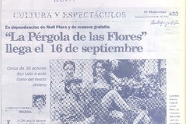 "La Pérgola de las flores" llega el 16 de septiembre
