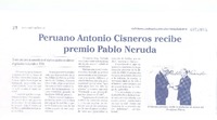 Peruao Antonio Cisneros recibe premio Pablo Neruda