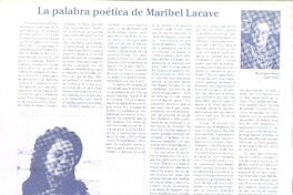 La palabra poética de Maribel Lacave