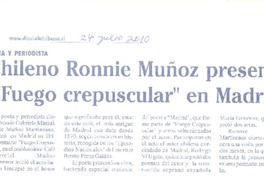 Chileno Ronnie Muñoz presentó "Fuego crepuscular" en Madrid