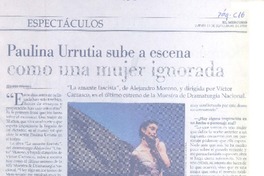 Paulina Urrutia a escena como una mujer ignorada