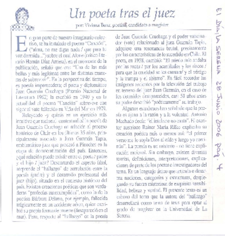 Un poeta tras el juez