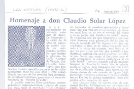 Homenaje a don Claudio Solar López