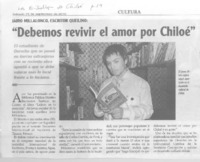"Debemos revivir el amor por Chiloé"