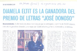 Diamela Eltit es la ganadora del premio de letras "José Donoso"
