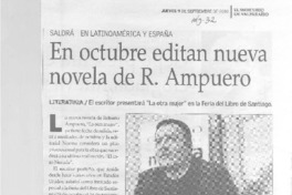 En octubre editan nueva novela de R. Ampuero