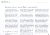Vargas Llosa, un Nobel "incorrecto"