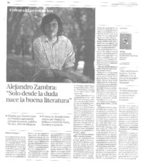 "Sólo desde la duda nace la buena literatura" (entrevista)
