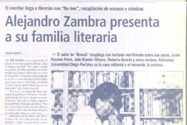 Alejandro Zambra presenta a su familia literaria