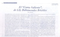 El "Canto valiente" de Lily Bahamondes Brikles